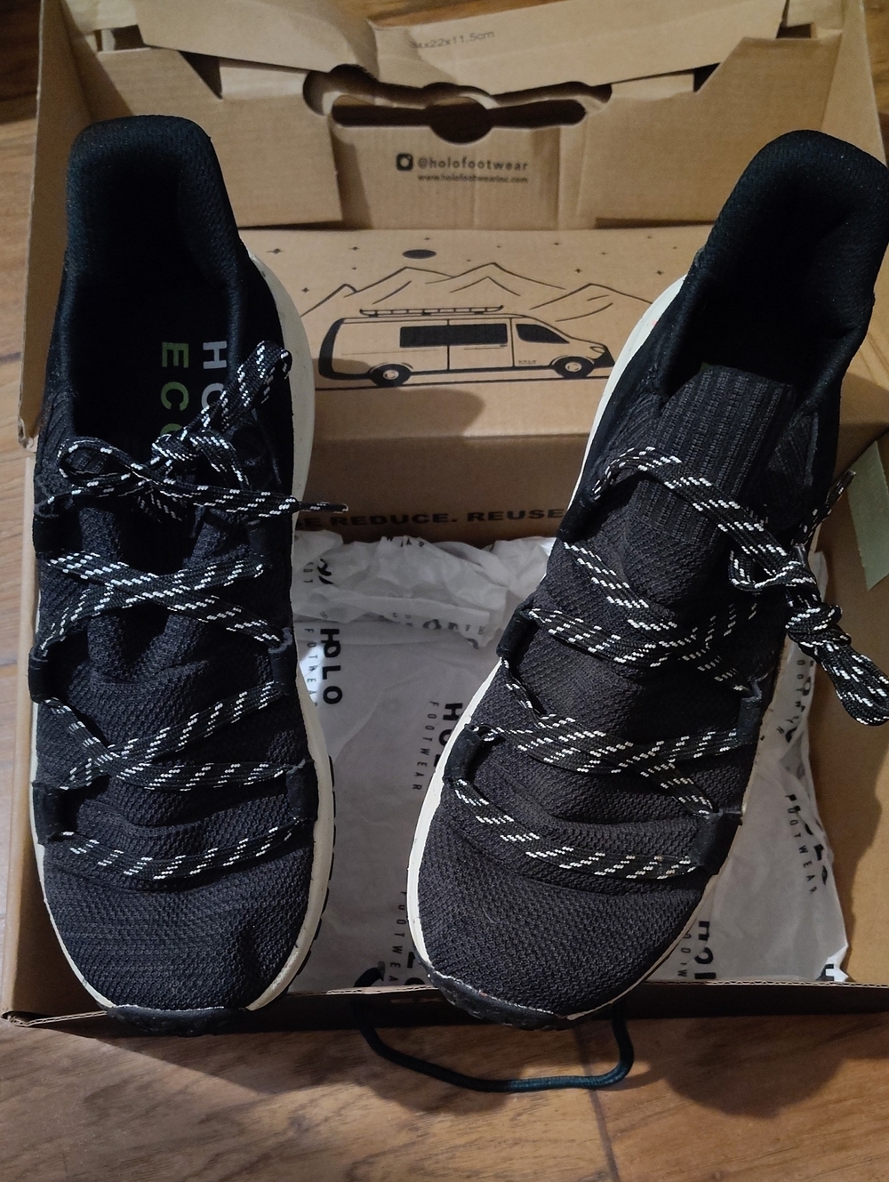 Women's Black Eco Knit Athletic Sneakers with White Sole